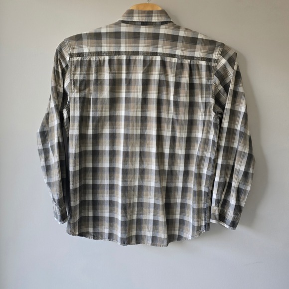 Carhartt Mens Relaxed Fit Plaid Long Sleeve Button Up Shirt XL Tan Brown - Picture 3 of 9